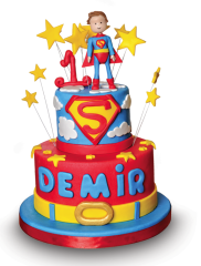Superman Butik Doğum Günü Pastası