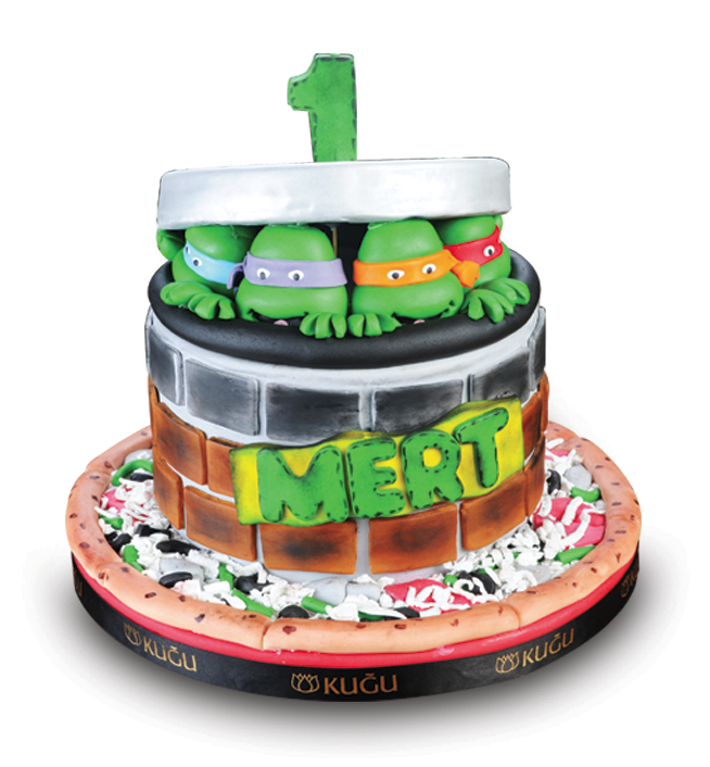 Ninja Kaplumbağa 2 Butik Doğum Günü Pastası