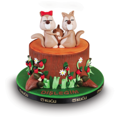 Sevimli Sincaplar Doğum Günü Butik Pastası