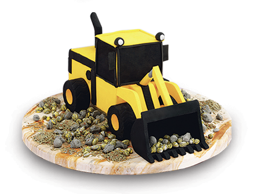 İş Makinası Doğum Butik Günü Pastası