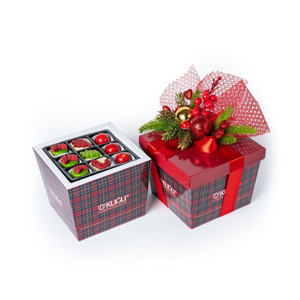 Yılbaşı Temalı Kırmızı Konik Kutu 1